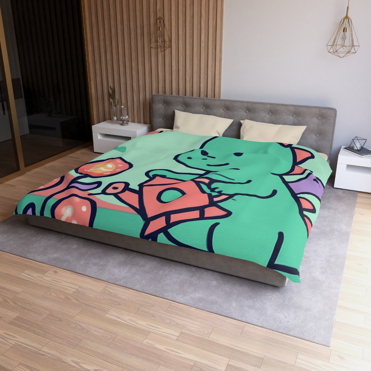 Cosmic Garden Dragon designer printed duvets