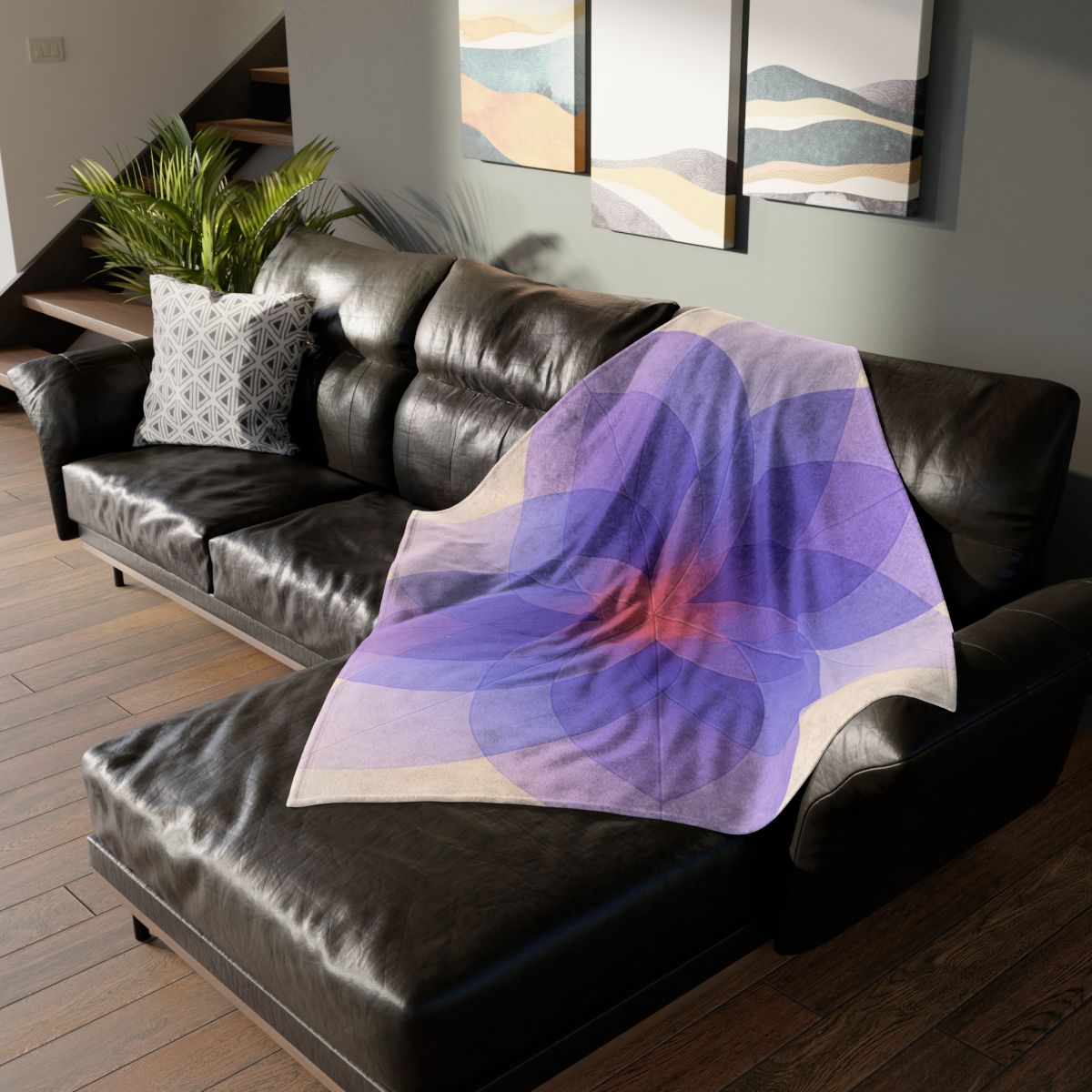 Petal Prism Overlap soft fleece blankets