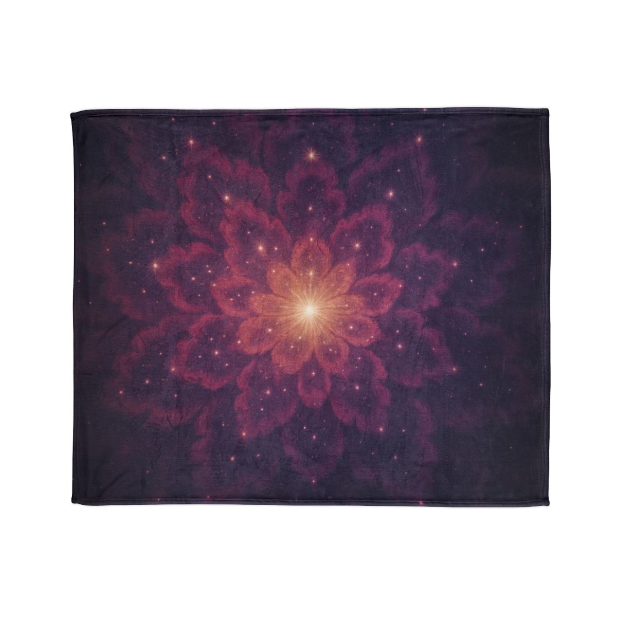 Starburst Fractal Bloom soft fleece blankets