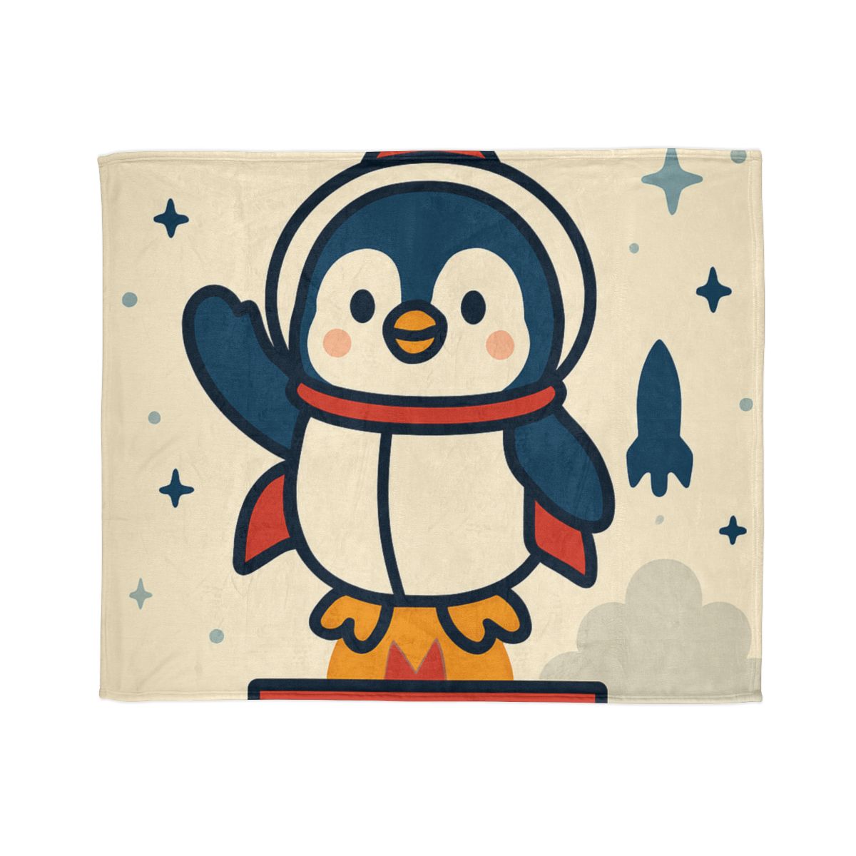 Rocket-Pilot Penguin trendy patterned blankets
