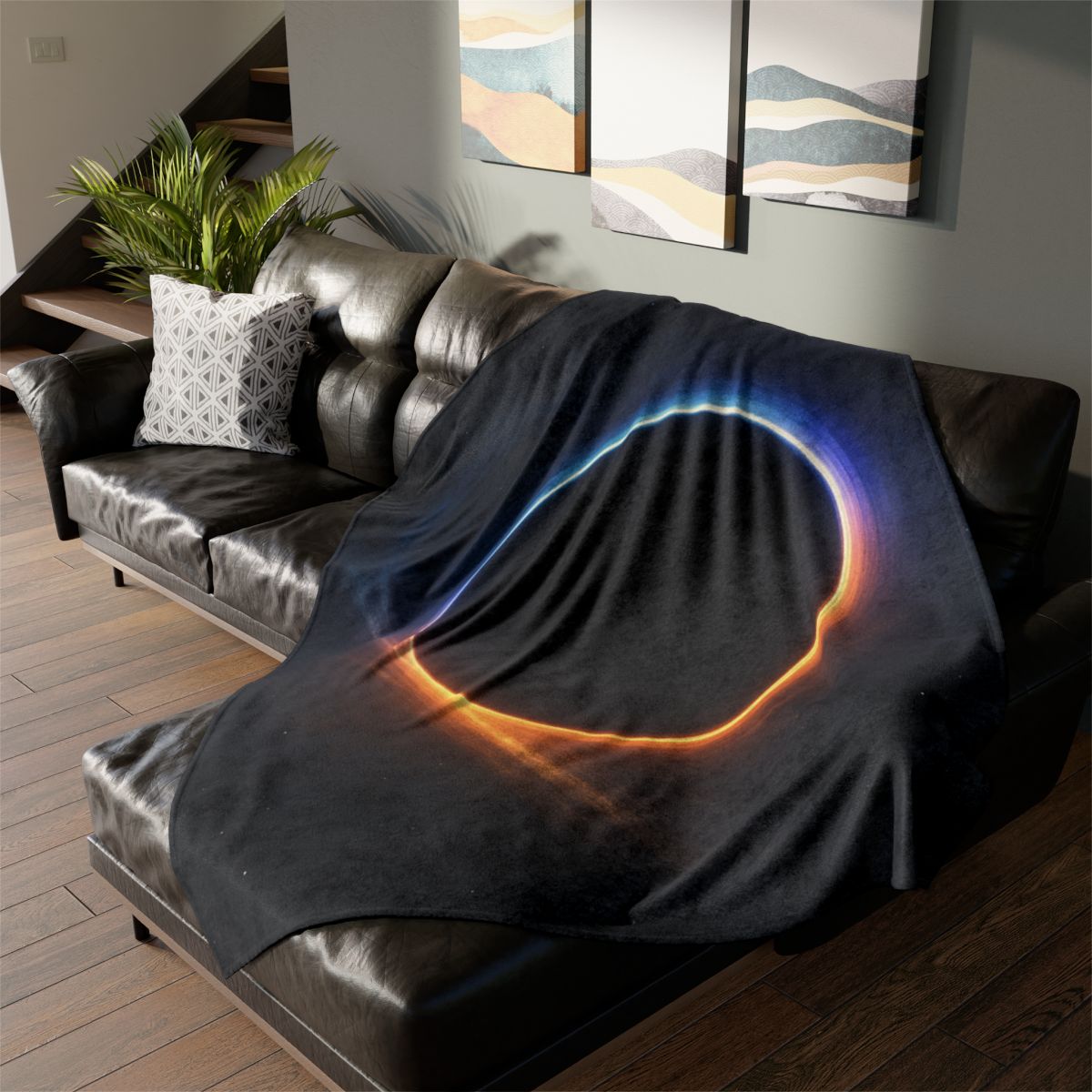 Prismatic Event Horizon Bloom custom blankets