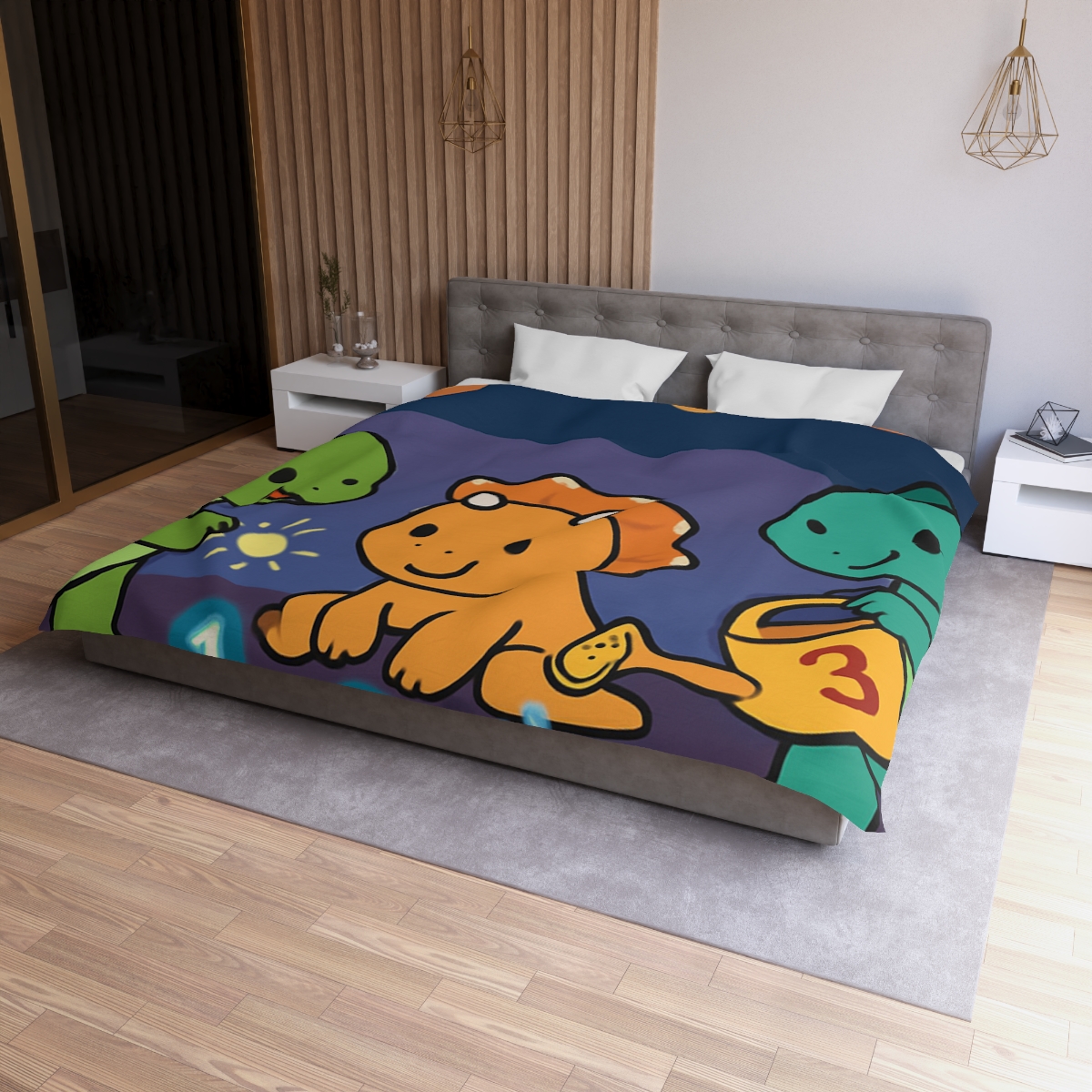 Galaxy Garden Dinosaurs personalized bedding duvets
