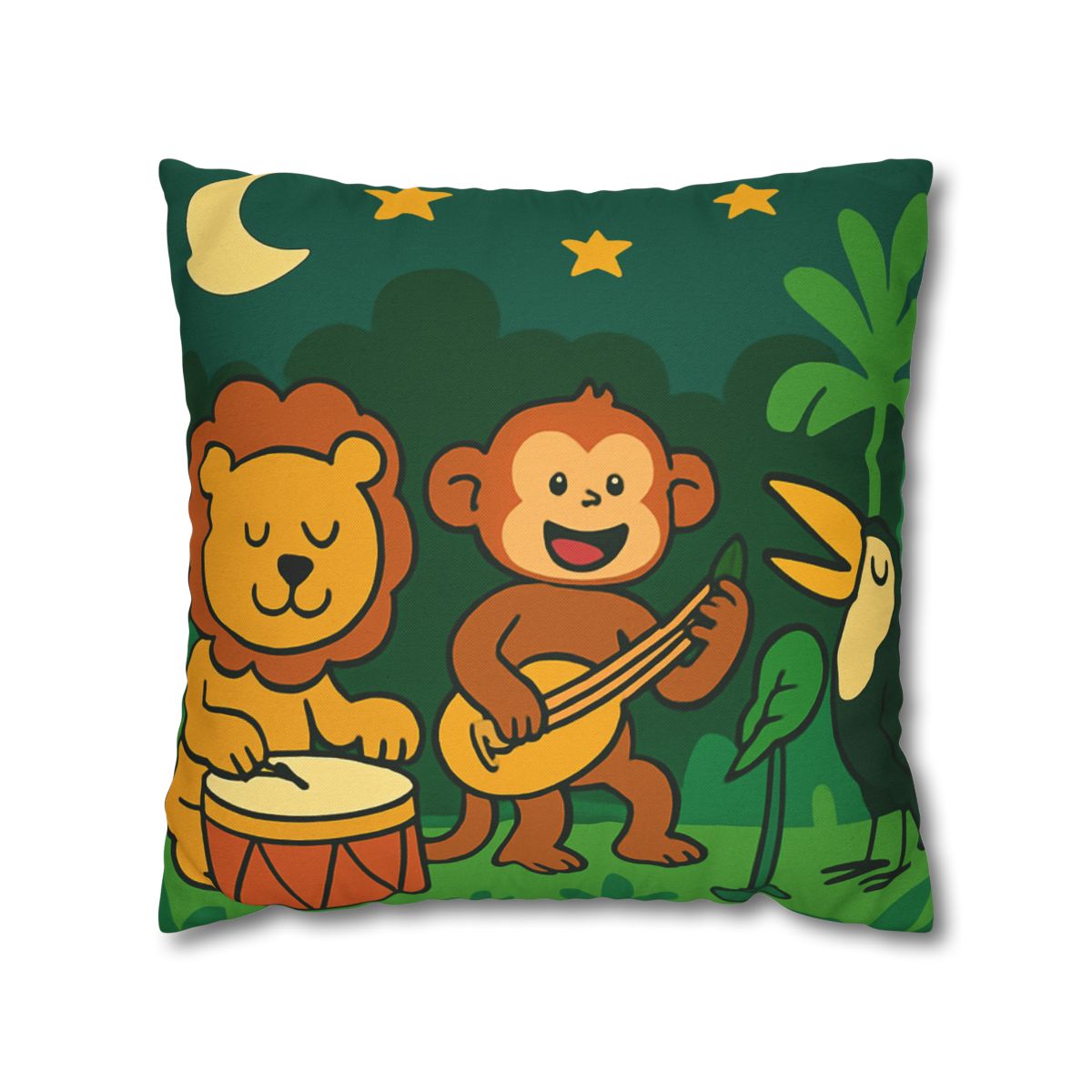 Moonlight Jungle Orchestra designer print pillow cases
