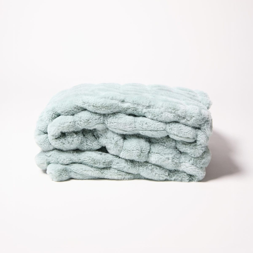 Plush Textured Faux Fur Blanket