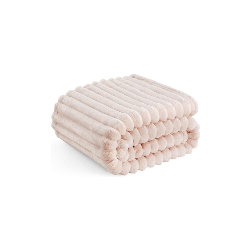 Cozy Stripe Design Flannel Fleece Blanket