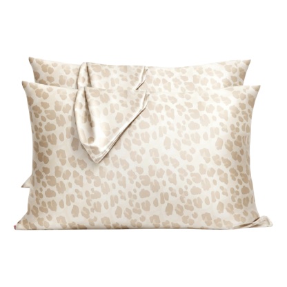 2 Pieces Soft Satin Pillowcase with Zipper for Hair and Cooling Comfort