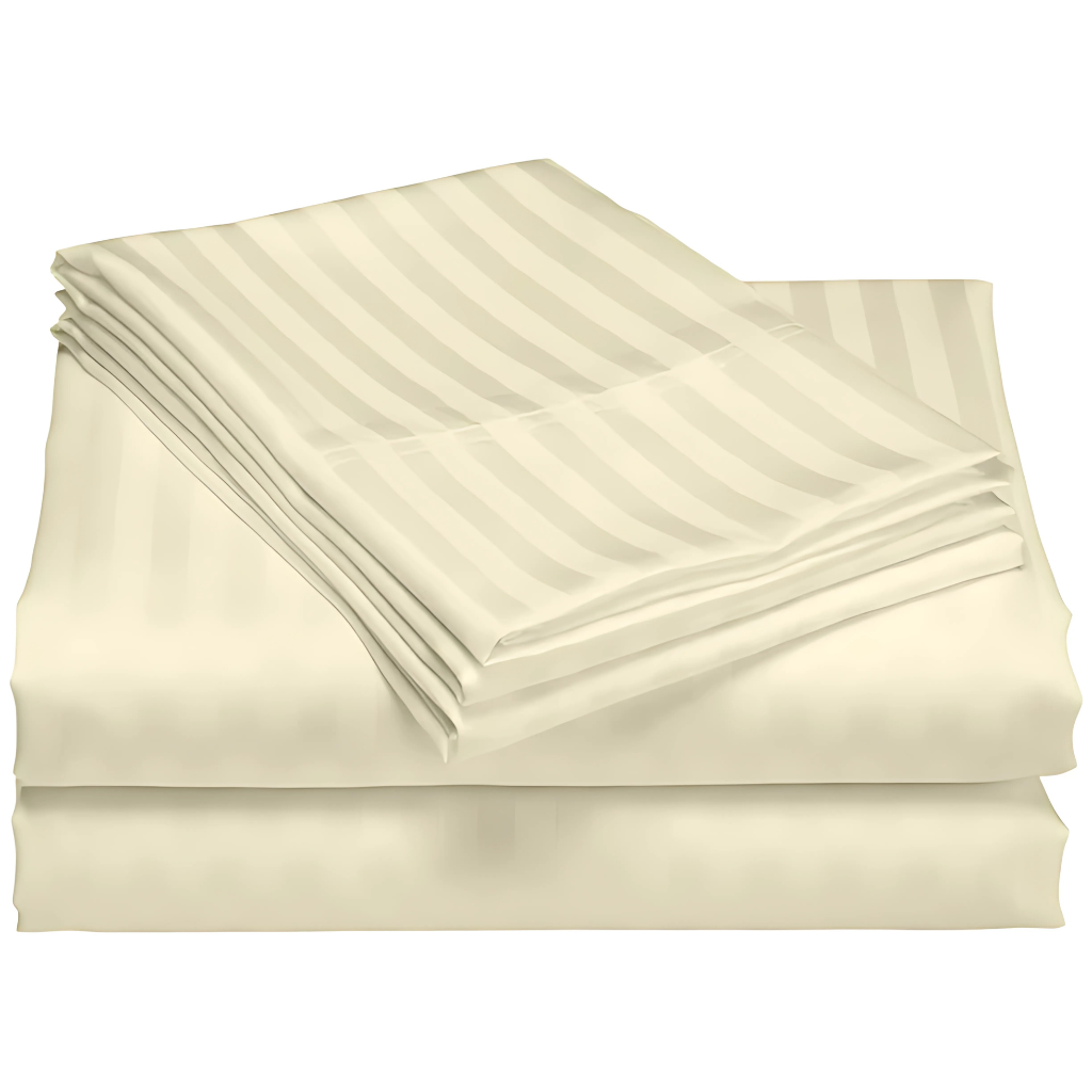 1200 Thread Count Cotton Stripe Deep Pocket Queen Sheet Set Cotton Stripe 1200 Thread Count Sheet Set - Image 6