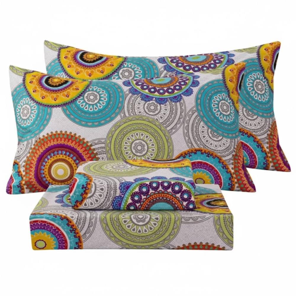 Pack Of 4 Floral Cooling Ultra Soft Bed Sheets