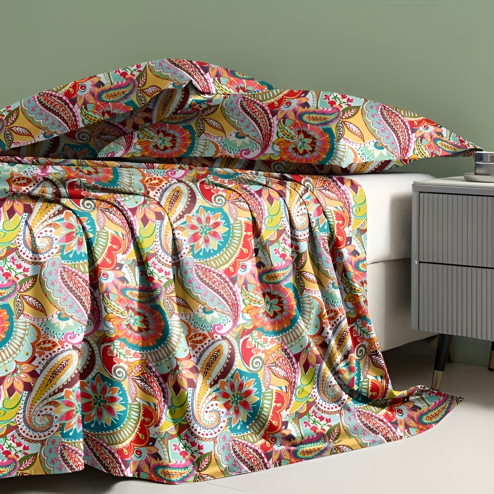 Bohemian Printed Bed Sheet For Modern Bedroom Decor