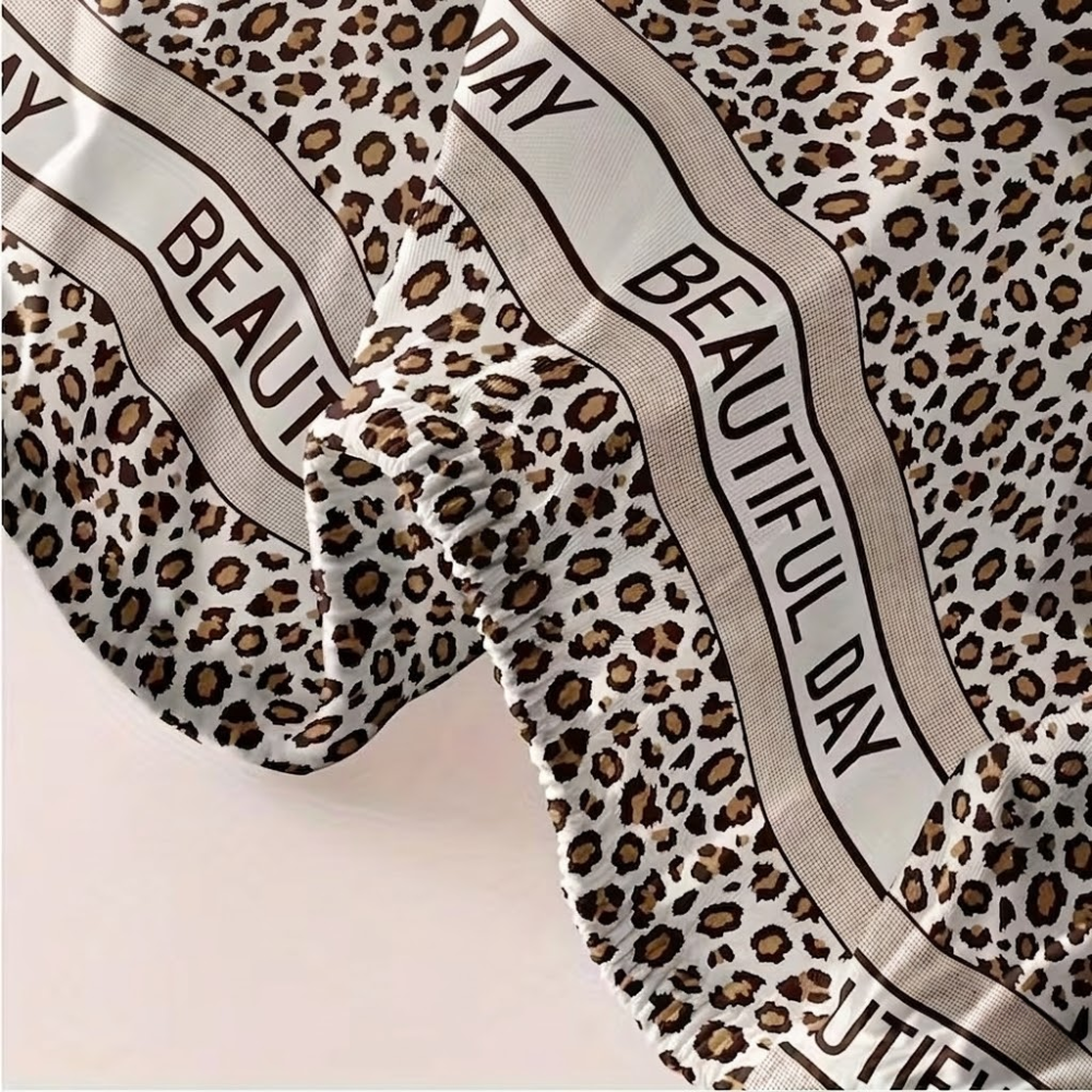 Leopard Patterned Fitted Bed Sheet For Bedroom 