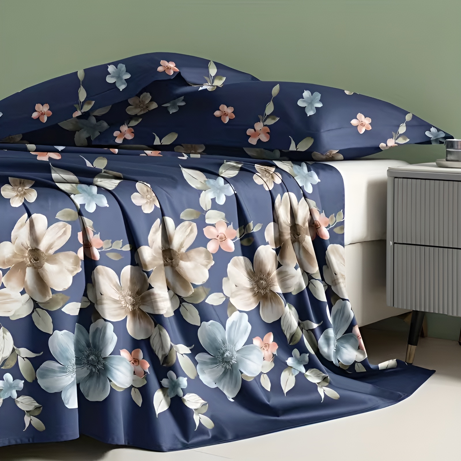 Luxury Botanical Floral Pattern Flat Sheet