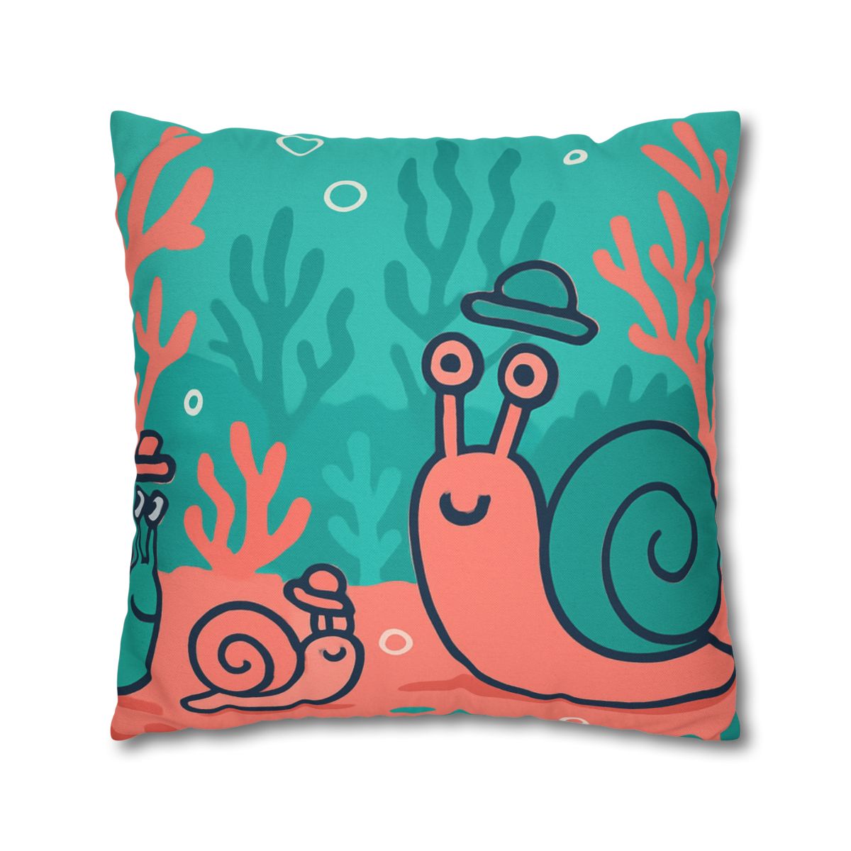 Coral City Snail Parade custom pillow cases