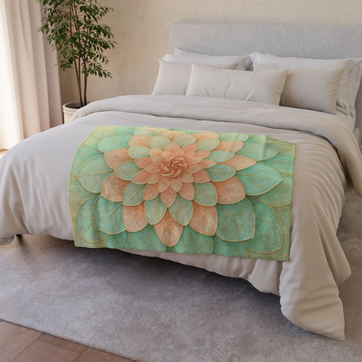 Petal Spiral Mosaic decorative home blankets