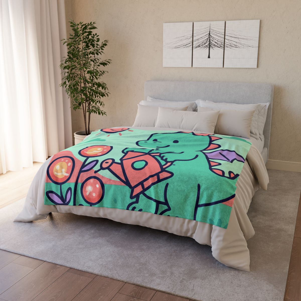 Cosmic Garden Dragon decorative home blankets