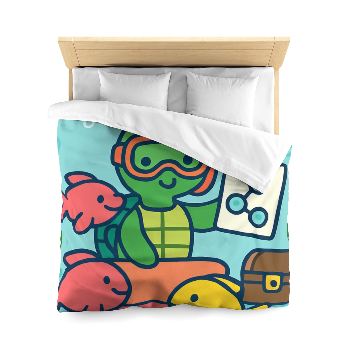 Coral Reef Science Club Turtle personalized bedding duvets