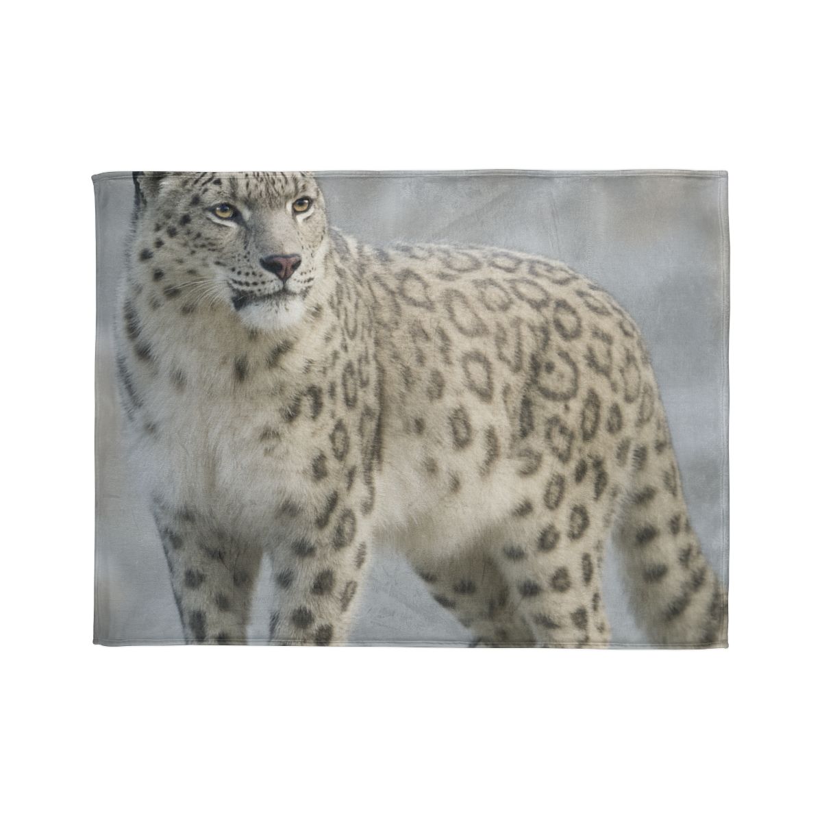 Snow Drift Hunter Snow Leopard personalized cozy blankets