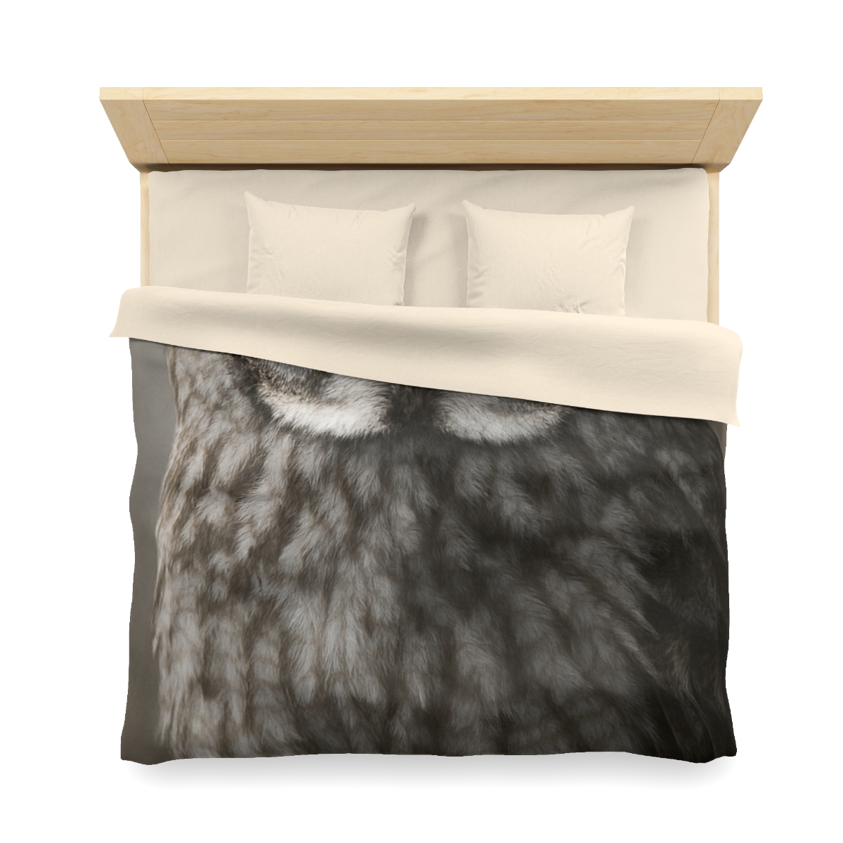 Frost Note Great Gray Owl warm winter duvets