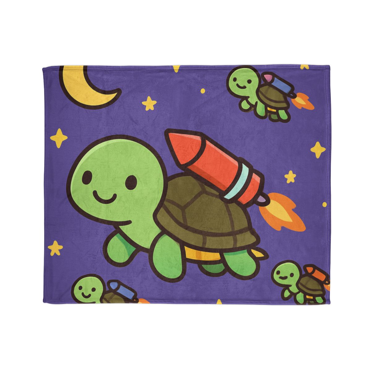 Rocket Powered Turtle Parade soft fleece blankets