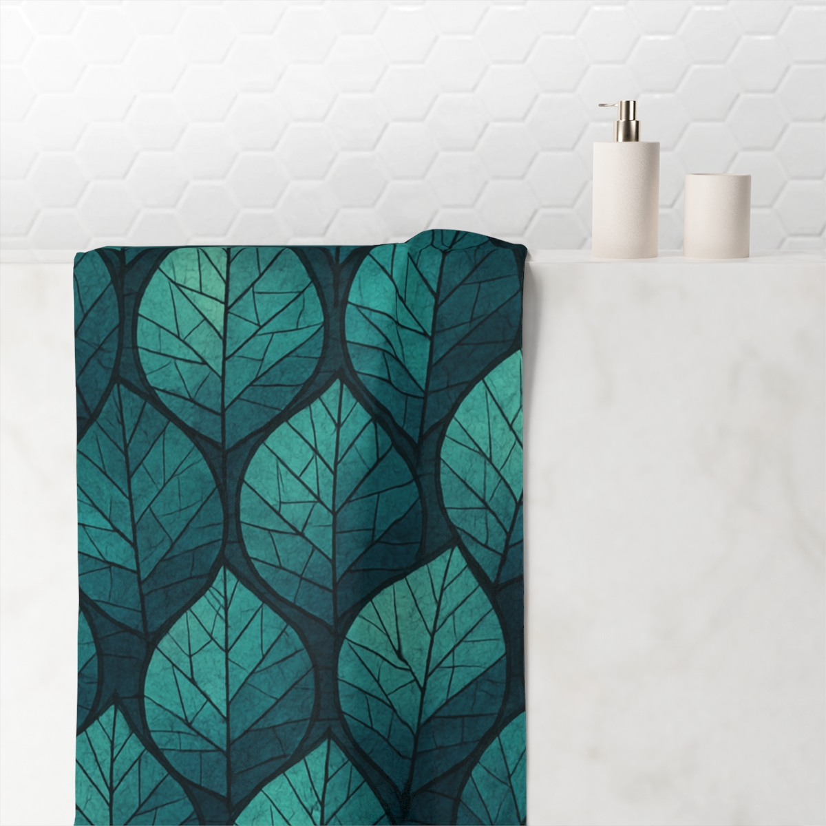 Fractaled Leaf Mosaic comfortable face towels