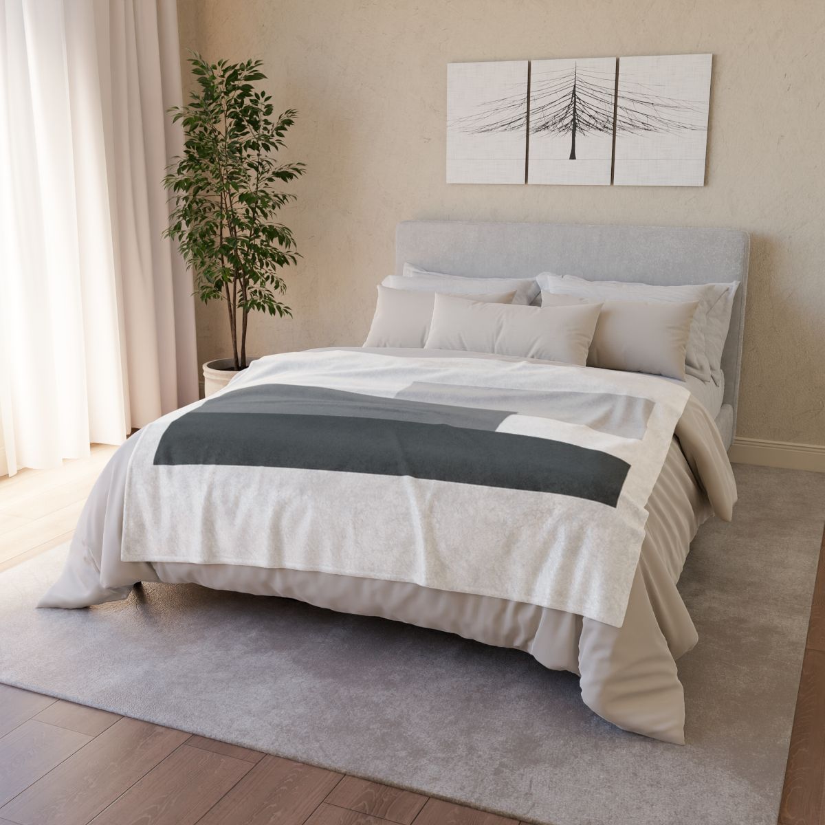 Quiet Bridge Of Three Bars designer printed blankets