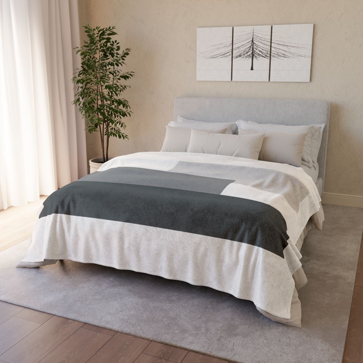 Quiet Bridge Of Three Bars designer printed blankets
