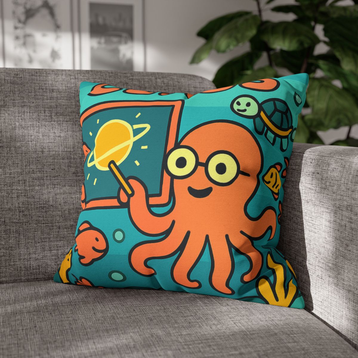 Cosmic Coral Reef Classroom trendy patterned pillow cases