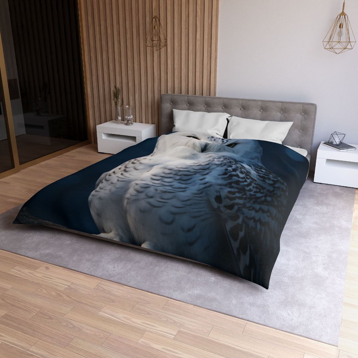 Midnight Watch Snowy Owl soft comforter duvets