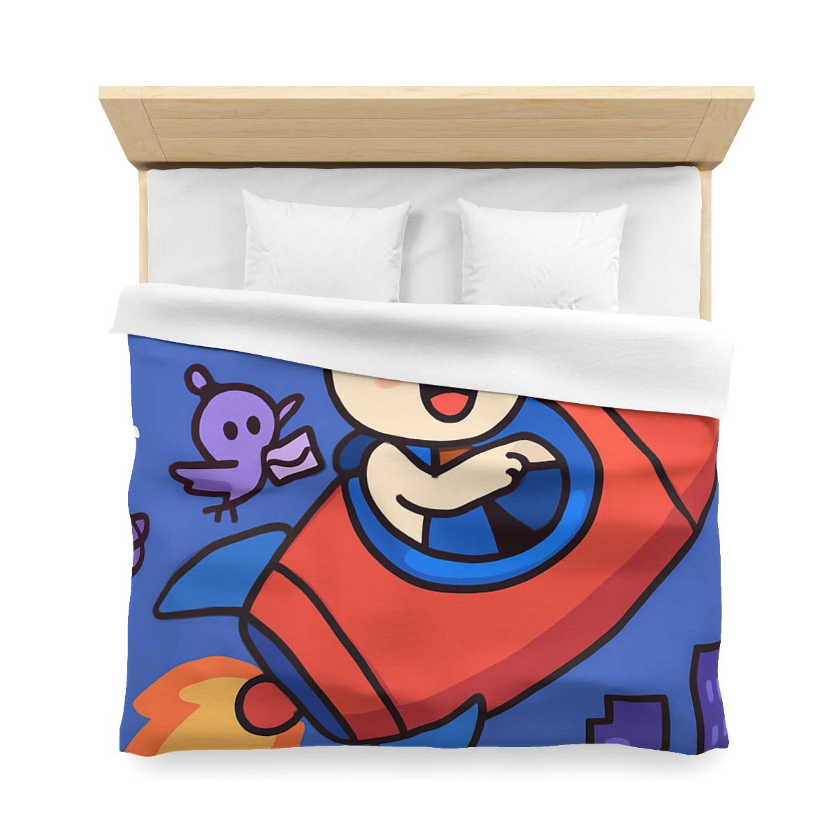 Rocket Rabbit Space Delivery custom duvets