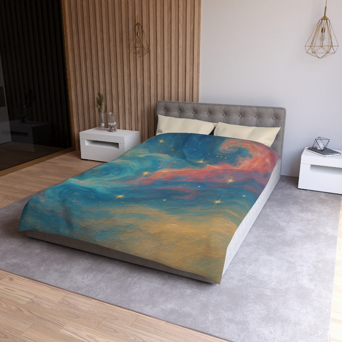 Chromatic Nebula Tidal Bloom stylish duvet covers