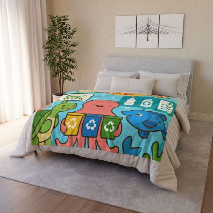 Coral Reef Recycling Parade stylish throw blankets
