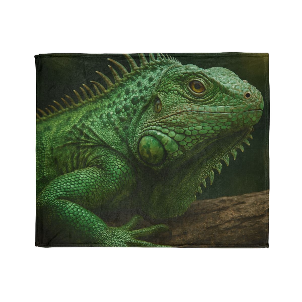 Verdant Gaze Green Iguana decorative home blankets