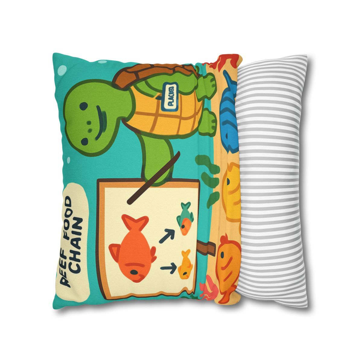Coral Classroom Sea Turtle Guide trendy patterned pillow cases