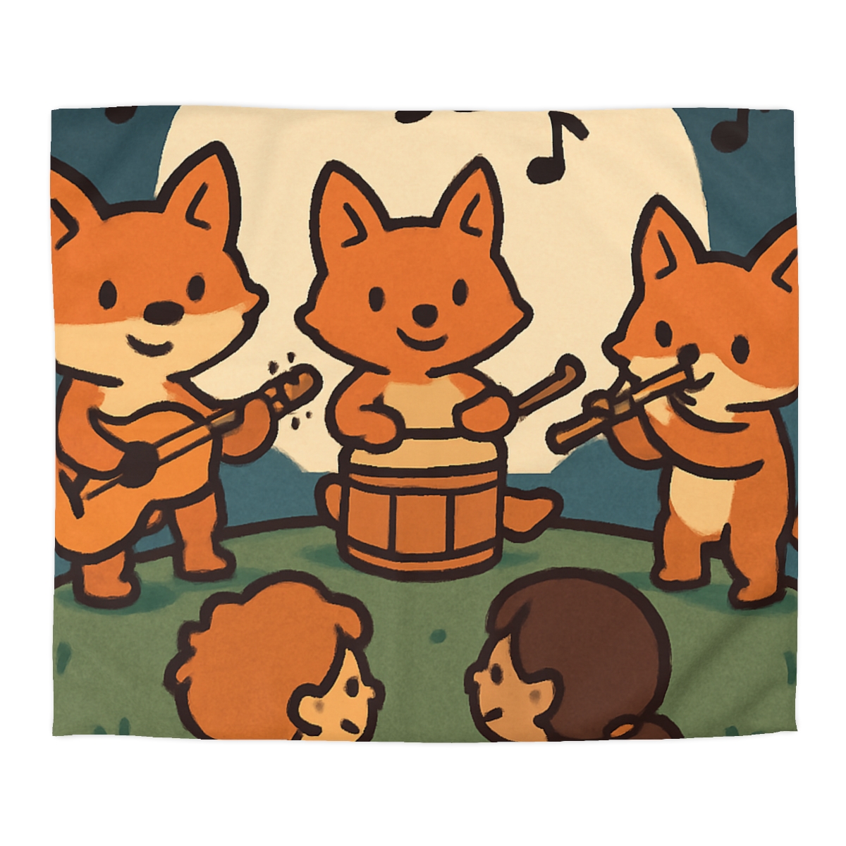 Moonlight Music Fox Band designer printed duvets
