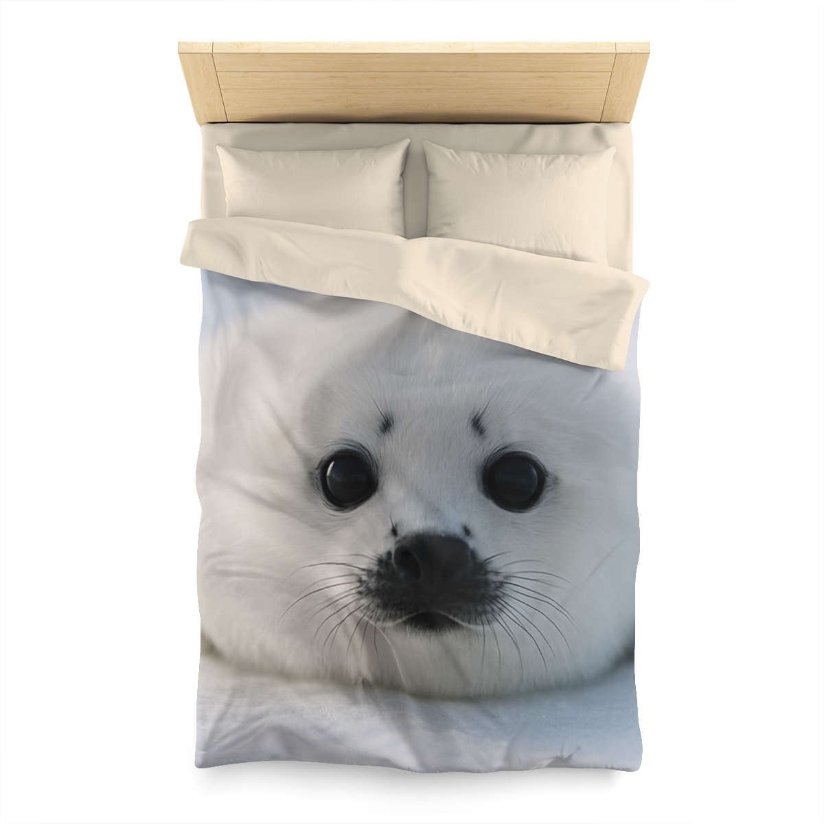 Snow Dream Harp Seal Pup unique patterned duvets