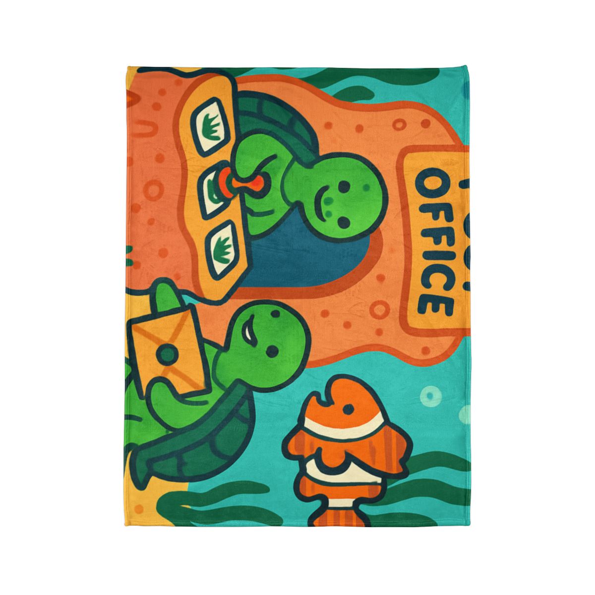 Coral Reef Post Office Run By Sea Turtles custom blankets