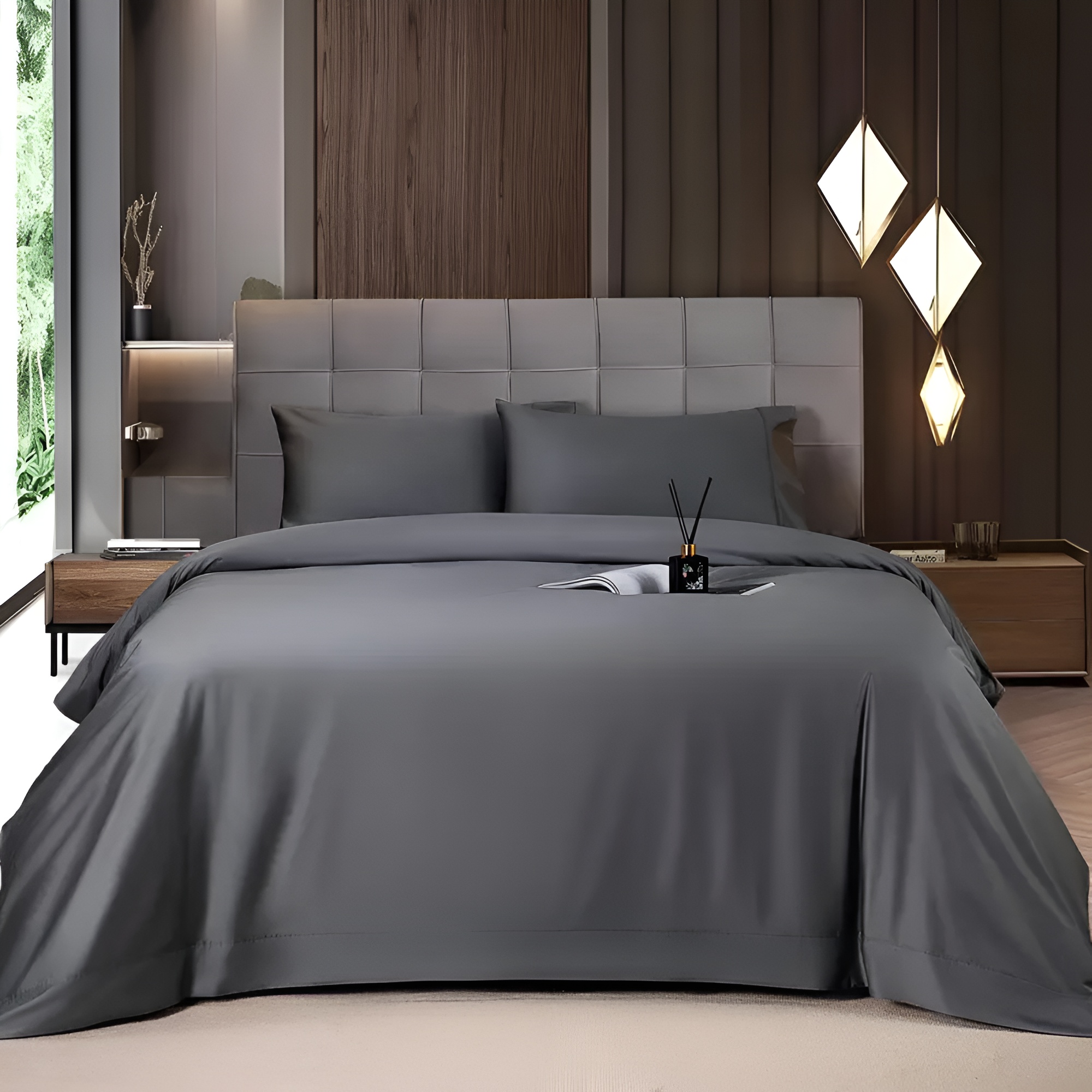 Bamboo Sheets Set 4/6 Pc,Cooling Breathable & Hotel Luxury Super Silky Soft, 16'' Deep Pocket, Wrinkle