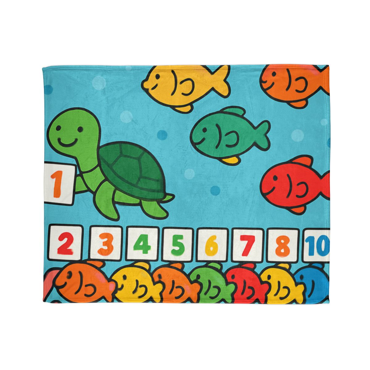 Coral Reef Number Parade personalized cozy blankets