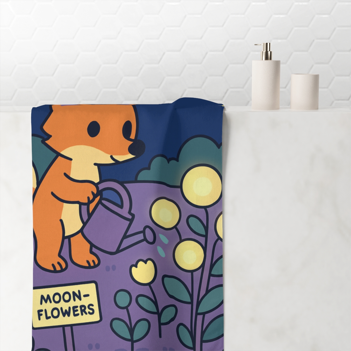Moon Garden Fox stylish beach towels