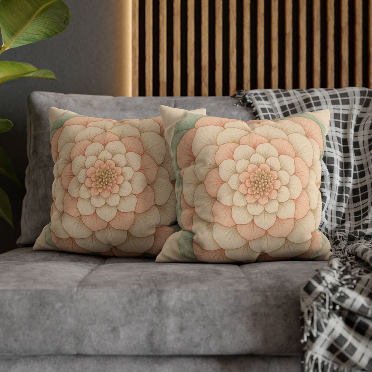 Petal Concentric Echoes soft cotton pillow cases