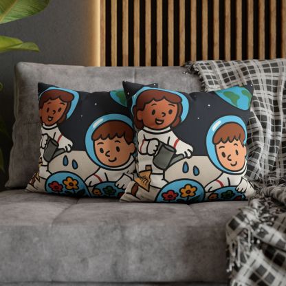 Gravity Garden On The Moon soft cotton pillow cases