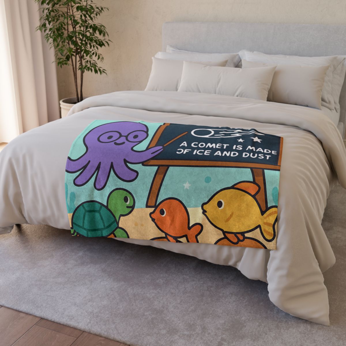 Comet Classroom With Professor Octopus warm winter blankets