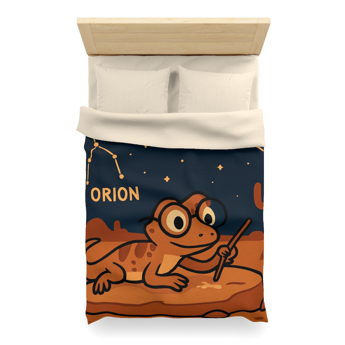 Stargazing Lizard Desert Camp personalized bedding duvets