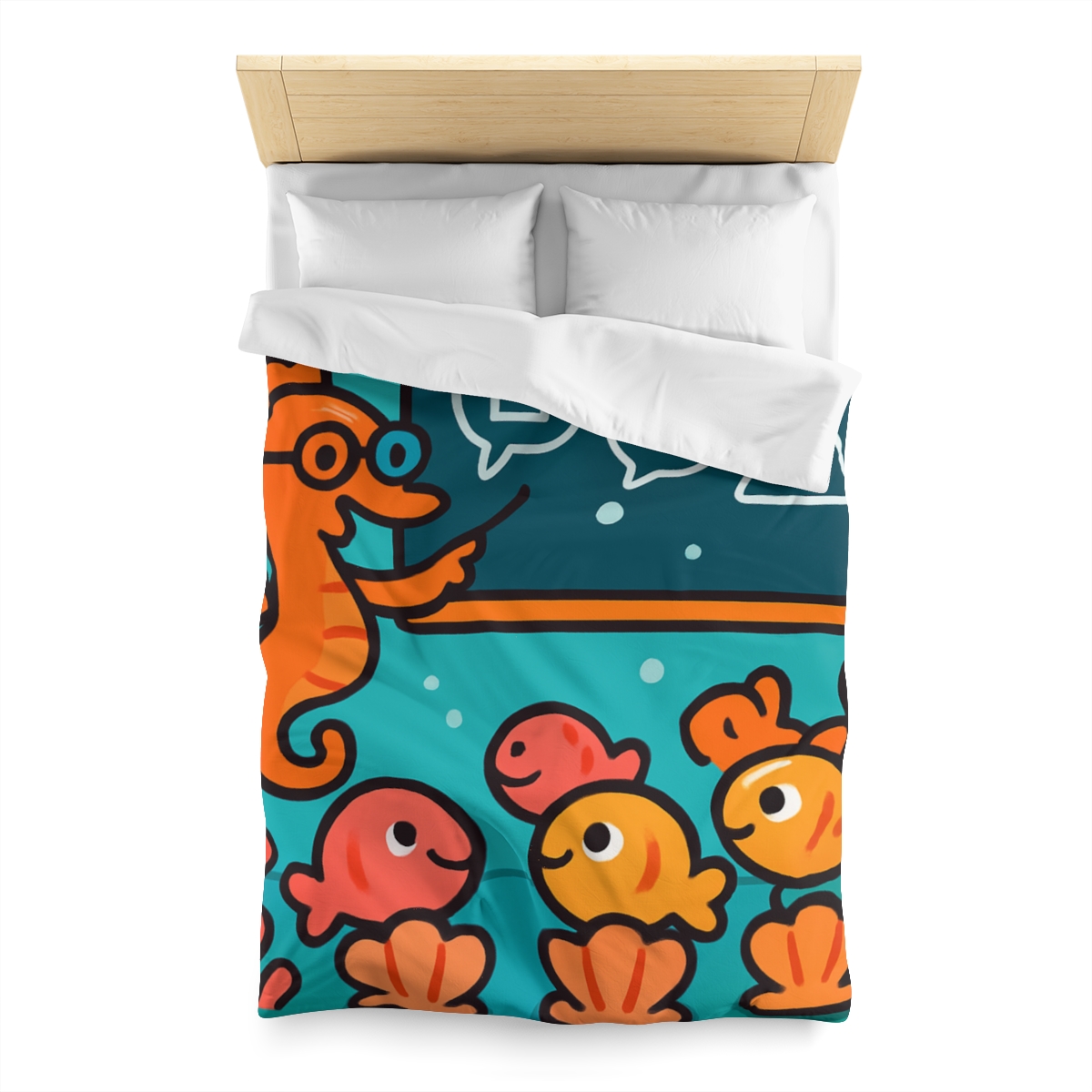 Coral Classroom With The Seahorse Teacher custom duvets
