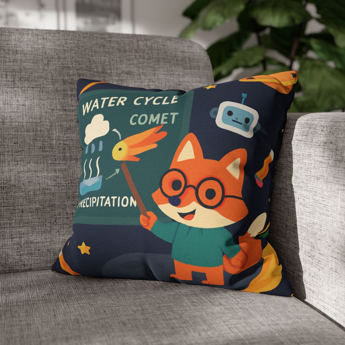 Comet Classroom With Professor Fox soft cotton pillow cases