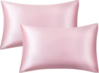 Set Of 2 Satin Silk Pillowcases For Hair And Skin With Envelope Closure