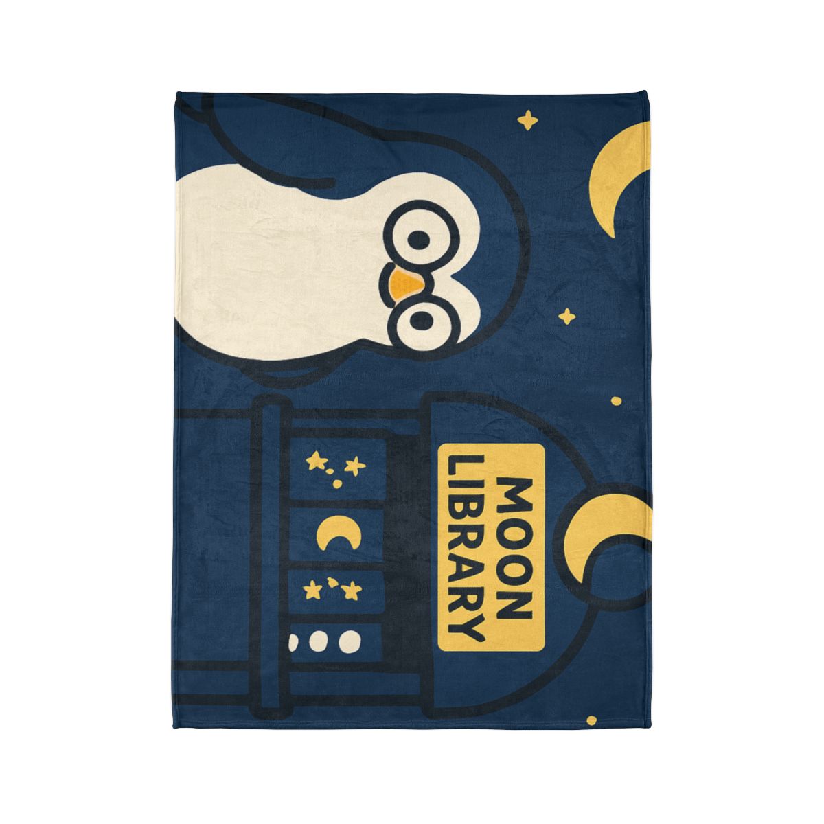 Moonlight Library Run By A Wise Penguin Astronomer personalized cozy blankets