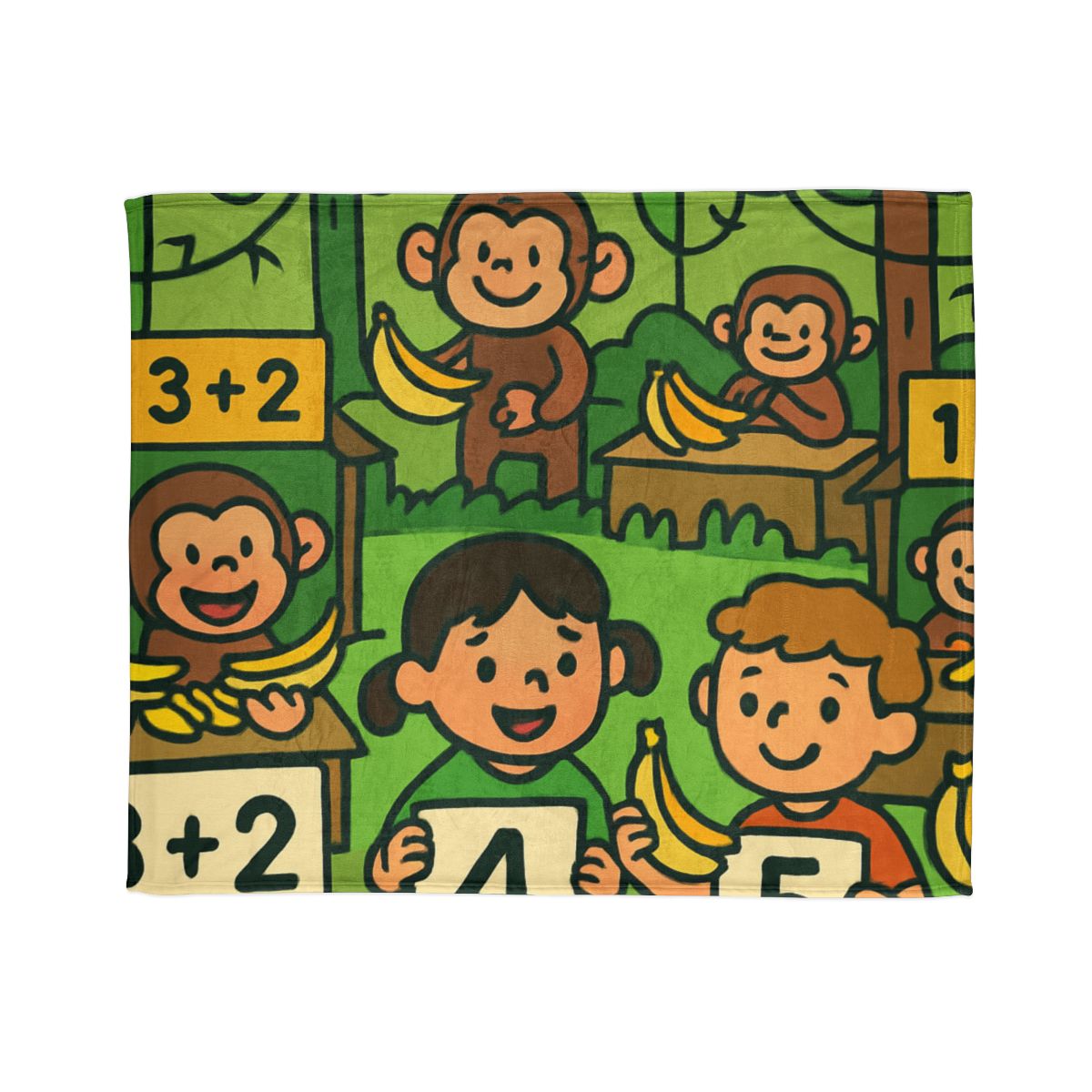 Jungle Math Monkey Market custom blankets