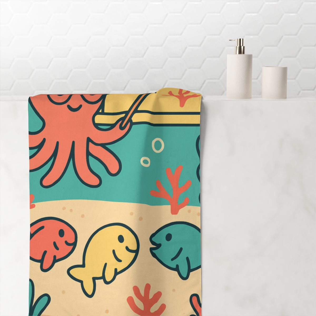 Moonlight Coral Classroom soft cotton towels
