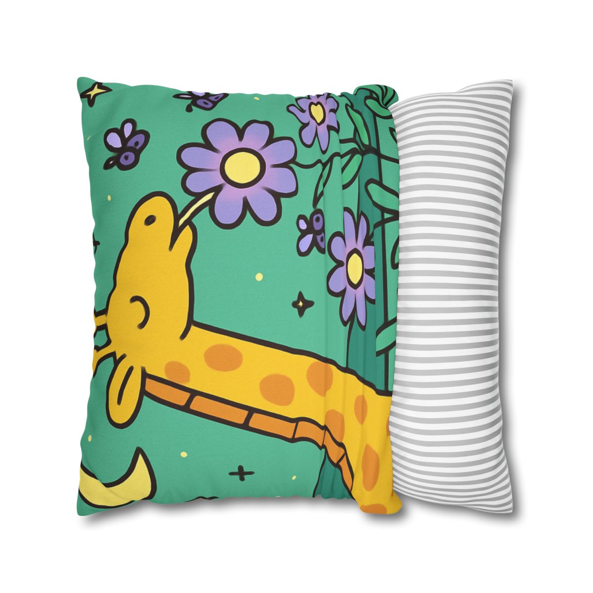 Galactic Garden Giraffe designer print pillow cases