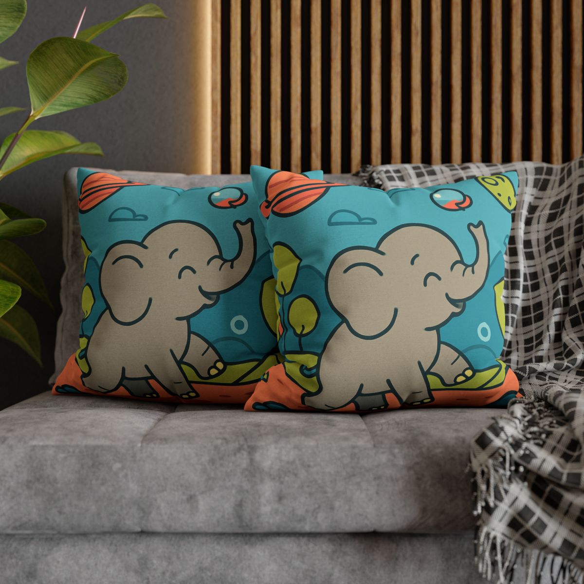 Astro Safari Elephant trendy patterned pillow cases